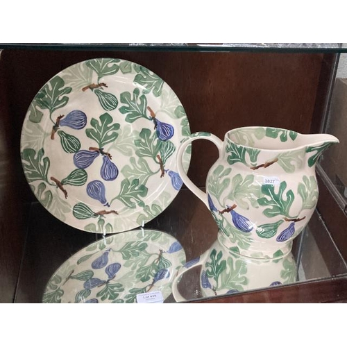 439 - Emma Bridgewater fig pattern 6 pint jug & matching serving plate/ platter