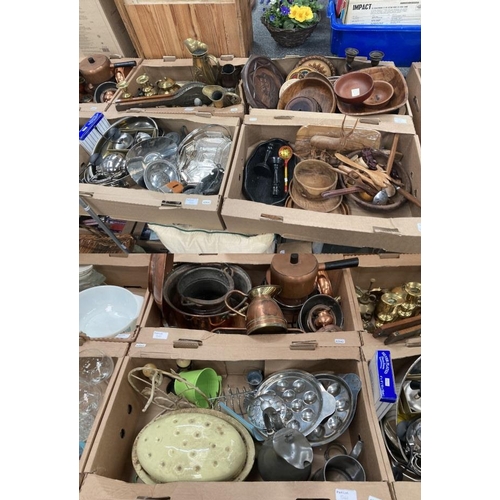 541 - 6 boxes including treen, copper, brass etc