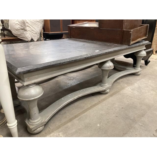 586 - Granite topped coffee table 46H 160W 91D