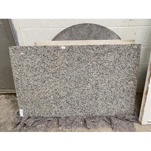 63 - Polychrome grey granite table top 30mm thick,  1405 x 860mm