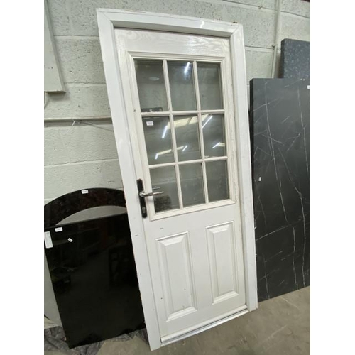 68 - White composite door and surround 85W 203.5H