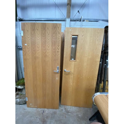 71 - 9 assorted beech internal doors