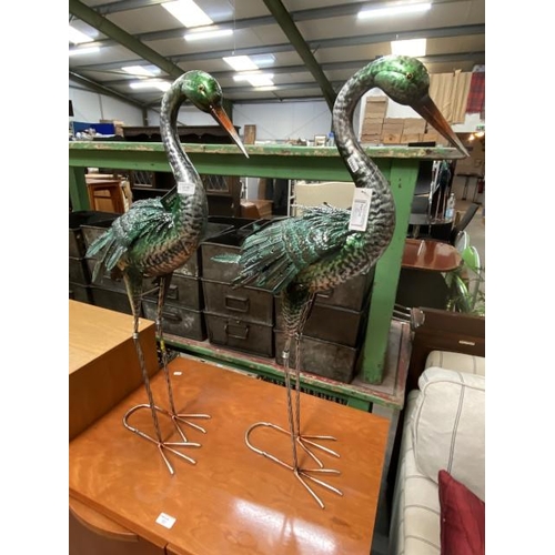 86 - Pair of metal garden herons 90H