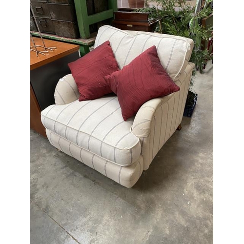 87 - DFS armchair upholstered in cream/grey wool 84W