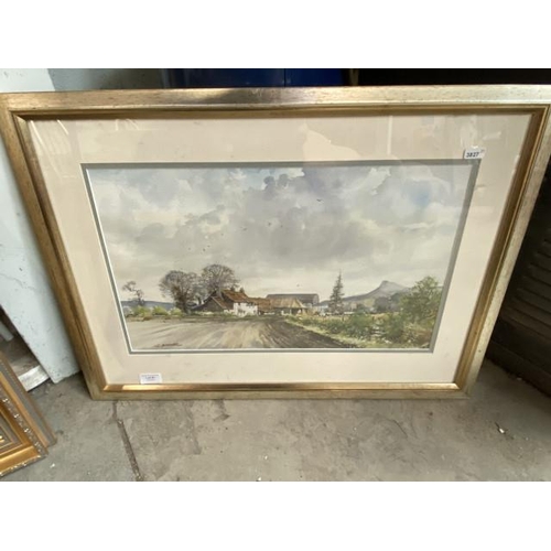 91 - Signed Baxter watercolour of farmland scene