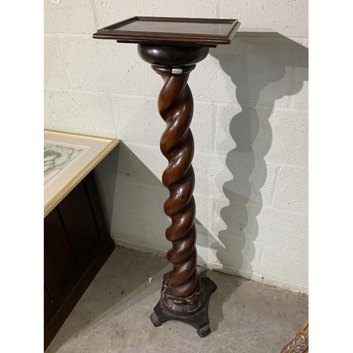 98 - Mahogany barley twist column - clock stand 129H