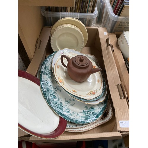 451 - 10 boxes of place mats, Orchid planters, note books/ pads, cards, terracotta teapot, cutlery, servie... 