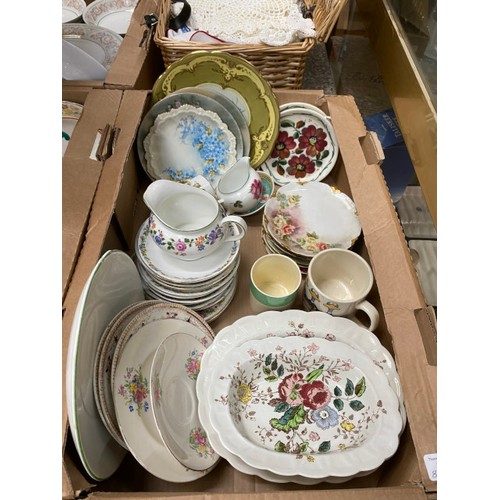 478 - 8 mixed boxes of ceramics inc. Haviland France, Booths, Wade, Lustre, Foley, Newhall, Willow Tree et... 