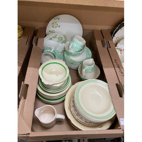 478 - 8 mixed boxes of ceramics inc. Haviland France, Booths, Wade, Lustre, Foley, Newhall, Willow Tree et... 