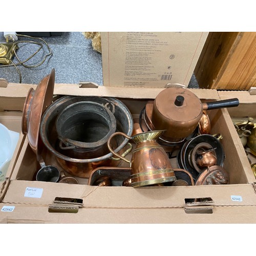 541 - 6 boxes including treen, copper, brass etc