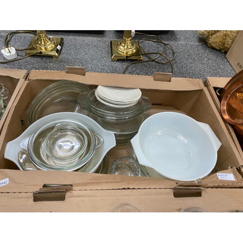 542 - 8 boxes of assorted glassware including Wilkinson Crystal, cut glass etc