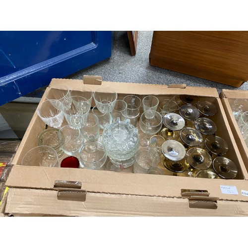 542 - 8 boxes of assorted glassware including Wilkinson Crystal, cut glass etc