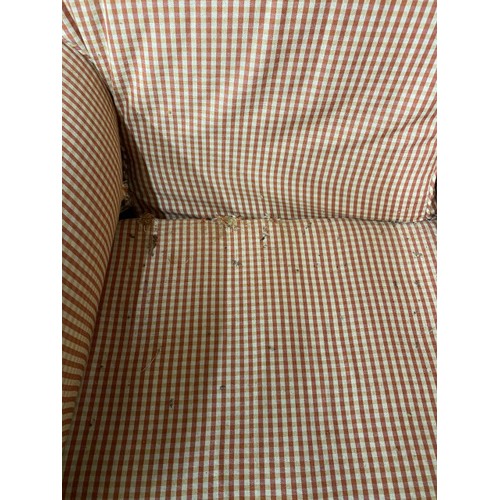 88 - Pair of checked upholstered farmhouse chairs 90W