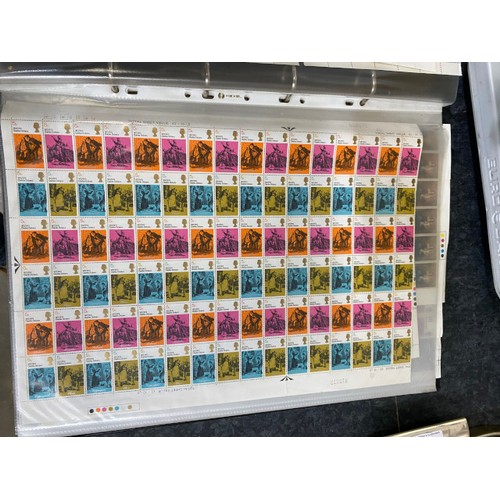 420 - Large folder with many full sheets of G.B. stamps