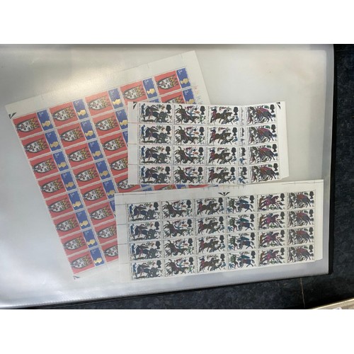 420 - Large folder with many full sheets of G.B. stamps