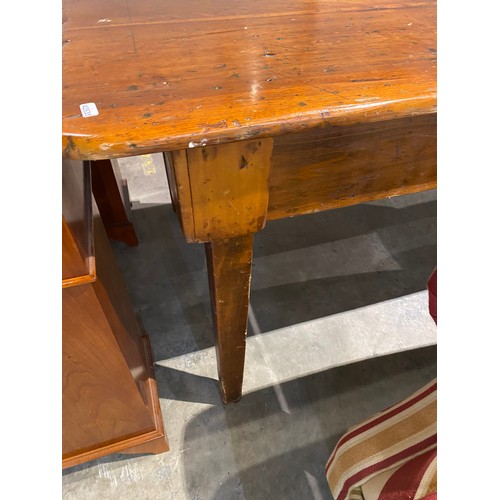 113 - Victorian pine farmhouse table 77H 230W 92D