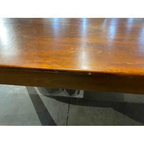 113 - Victorian pine farmhouse table 77H 230W 92D