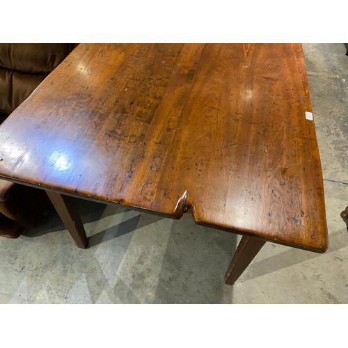 113 - Victorian pine farmhouse table 77H 230W 92D