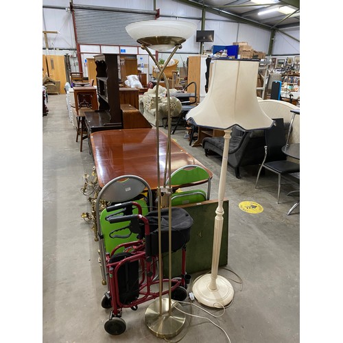 155 - 2 folding chairs, 2 standard lamps etc