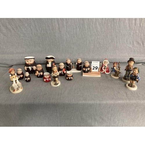 333 - Collection of Goebel/ Hummel figurines inc. Monks, Serenade, School Boy etc.