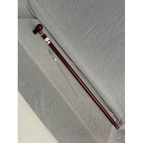 337 - Knob handled mahogany tippling cane