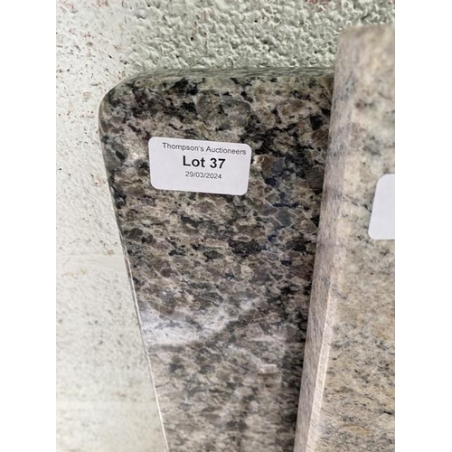 37 - Polychrome grey granite table top 30mm thick,  1405 x 860mm