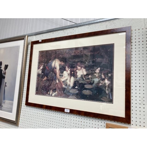 377 - Framed 'Hylas & the Nymphs' print by John William Waterhouse 56x82cm