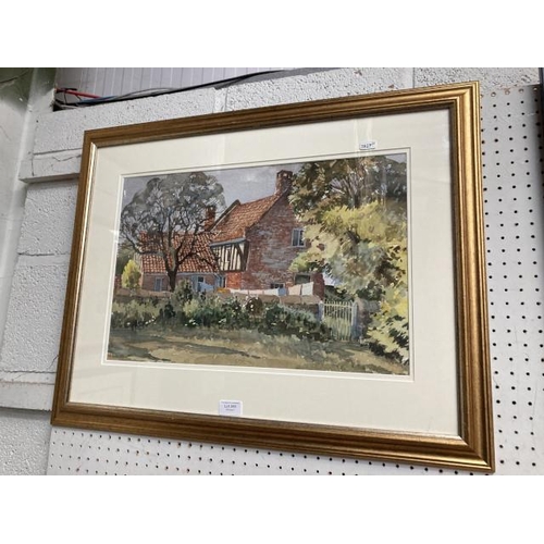 388 - Framed signed Sidney Wright watercolour 'The Old Rectory' 56x72cm