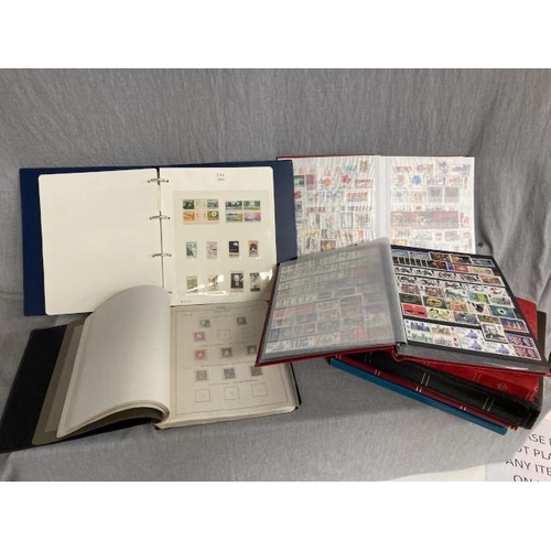 410 - Box of stamp albums & stock books including good Commonwealth & United States of America stamps