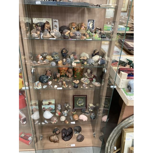 436 - 5 shelves of assorted hedgehog ornaments