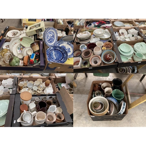 Assorted collectables including tea & dinner wares, Sylvac apple sauce container, Carlton Ware lettuce plate, blue and white decorative plates, Alfred Meakin 'Glamour Jade' tableware's, Johnson Bros Game Birds tableware's, Portmeirion Botanic garden cannister, studio pottery etc