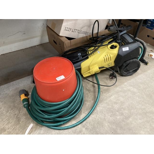 517 - Karcher K3 pressure washer & hose pipe