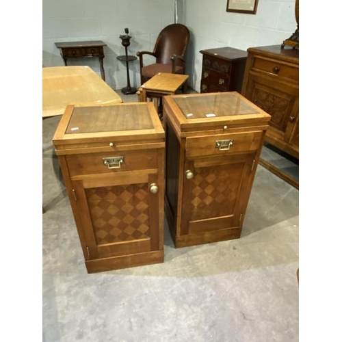 68 - Pair of French Art Deco bedside cabinets 81H 42W 37D