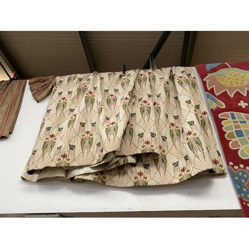 81 - 2 pairs of Mackintosh lined curtains 60W x 120D & 100W x 160D and a matching pelmet 110W x 30D