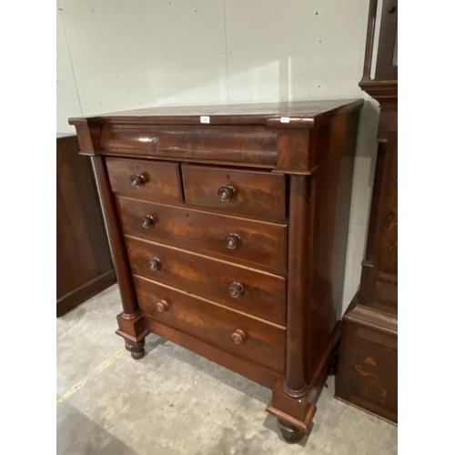 87 - Victorian mahogany Scotch chest 140H 114W 57D