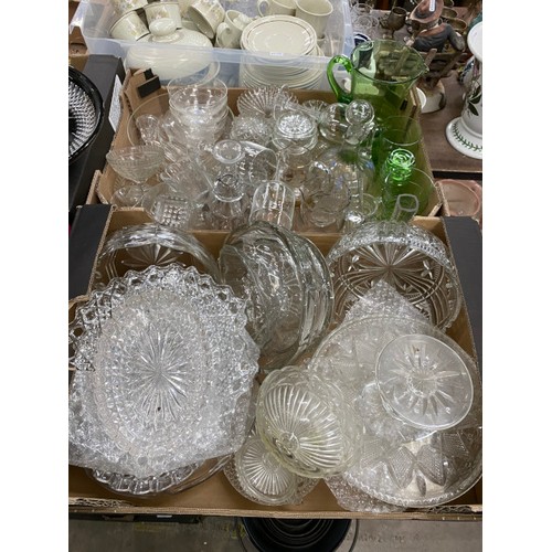 489 - Assorted glassware including Cranberry, cut glass, pressed glass, treen boxes, tea pots including pl... 