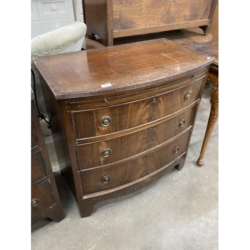 109 - Victorian mahogany Batchelors chest 79H 79W 47D