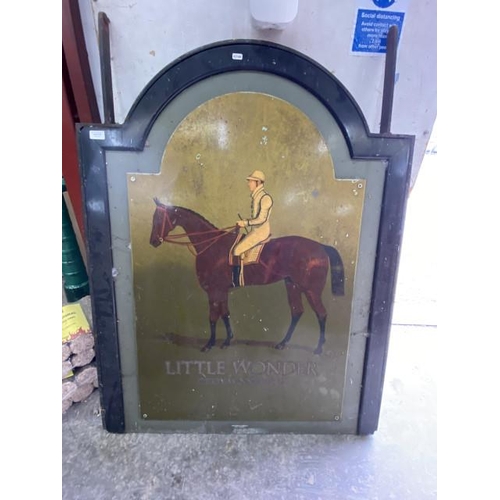 119 - Little Wonder, Derby Winner 1840 hanging pub sign 126H 94W 4D