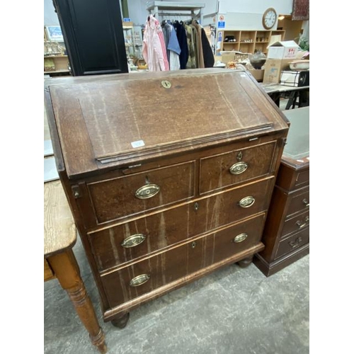 143 - Georgian oak bureau 111H 88W 60D