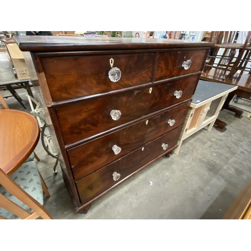 146 - Victorian mahogany 2 over 3 chest of drawers 125H 123W 53D