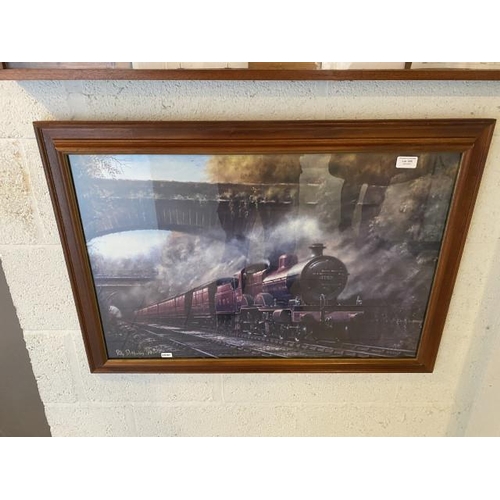 246 - Framed railway print of LMS 1167 exiting Beechwood Tunnel by Philip D. Hawkins 86 x 60cm