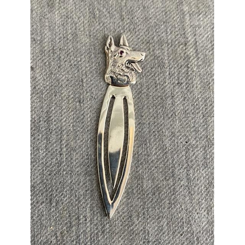 280 - Silver dog bookmark