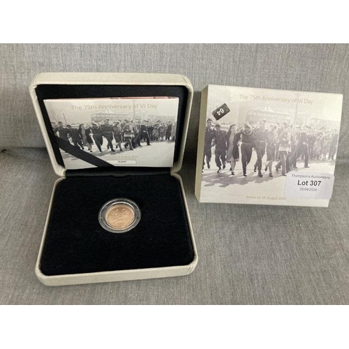 307 - “The Royal Mint” The 75th Anniversary of VJ Day Sovereign (Struck on 15 August 2020) 
Denomination: ... 