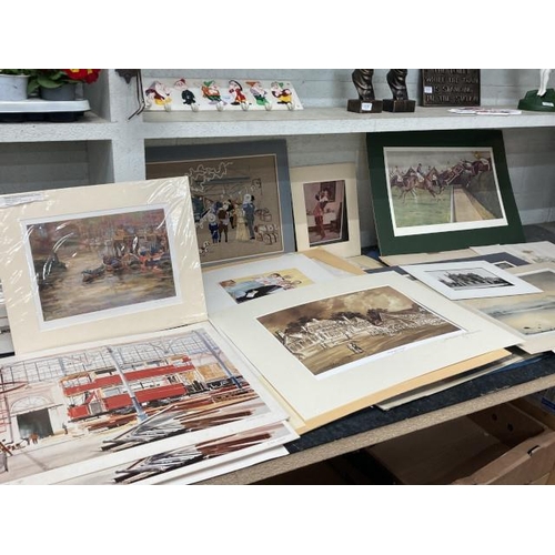 343 - Collection of limited edition prints, etchings, watercolours, coloured engravings, lithographs etc.,... 