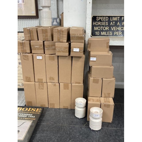 348 - Approximately 92 wool white vases 20H (Ex shop stock)