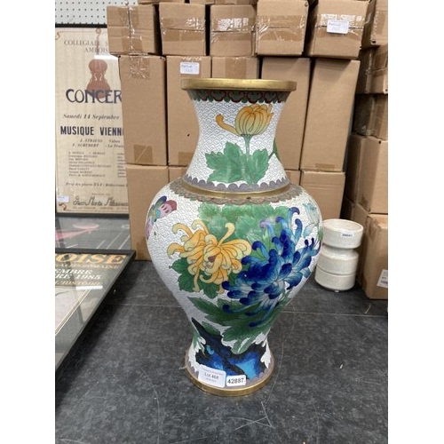 468 - Chinese cloisonne vase decorated with Butterflies 37H