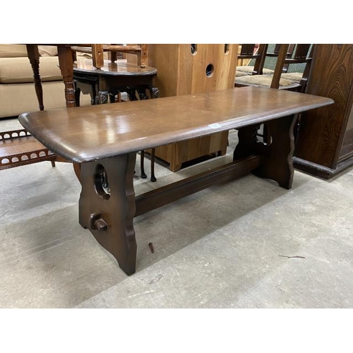 64 - Mid century Priory coffee table 43H 122W 46D