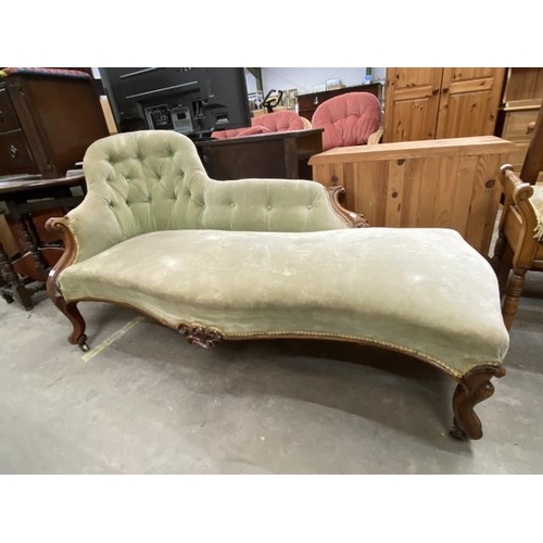 66 - Late Victorian mahogany framed Chaise Longue 180W