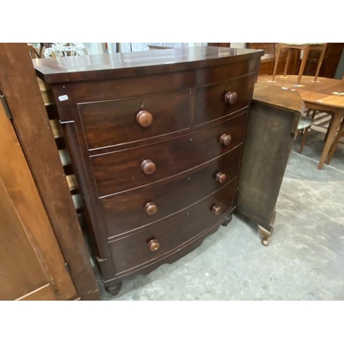 68 - Victorian mahogany 2 over 3 chest of drawers 125H 107W 55D