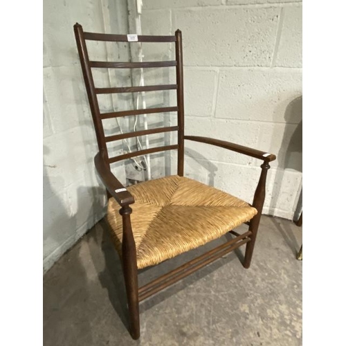 79 - Oak rush seated bedroom chair 53W